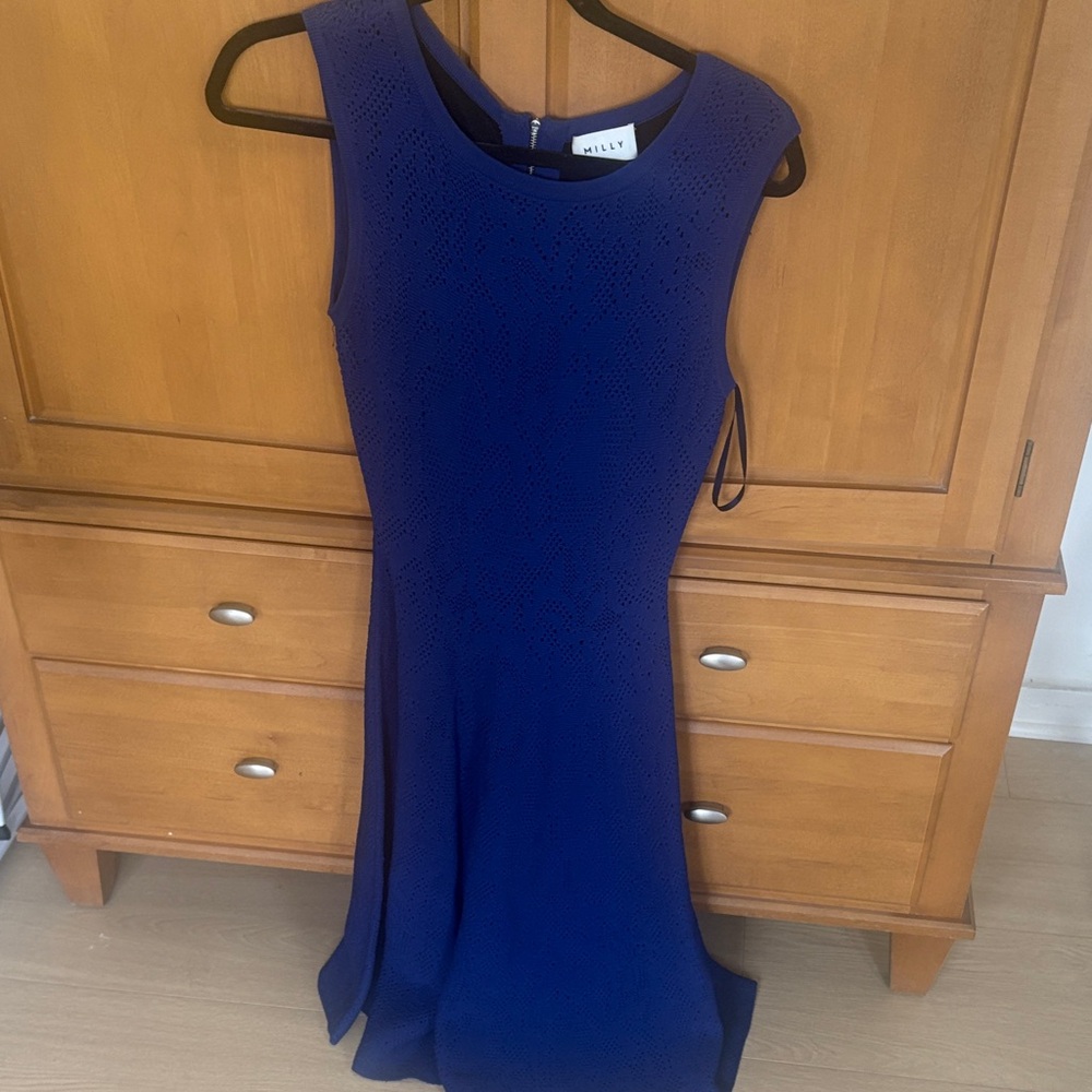 Milly Royal Blue Sleeveless Midi Dress